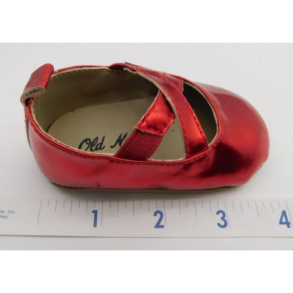 Large Lot Infant Girl 0 1 2 Soft Sole Crib Shoes Vintage Toddle Time Gold Bug